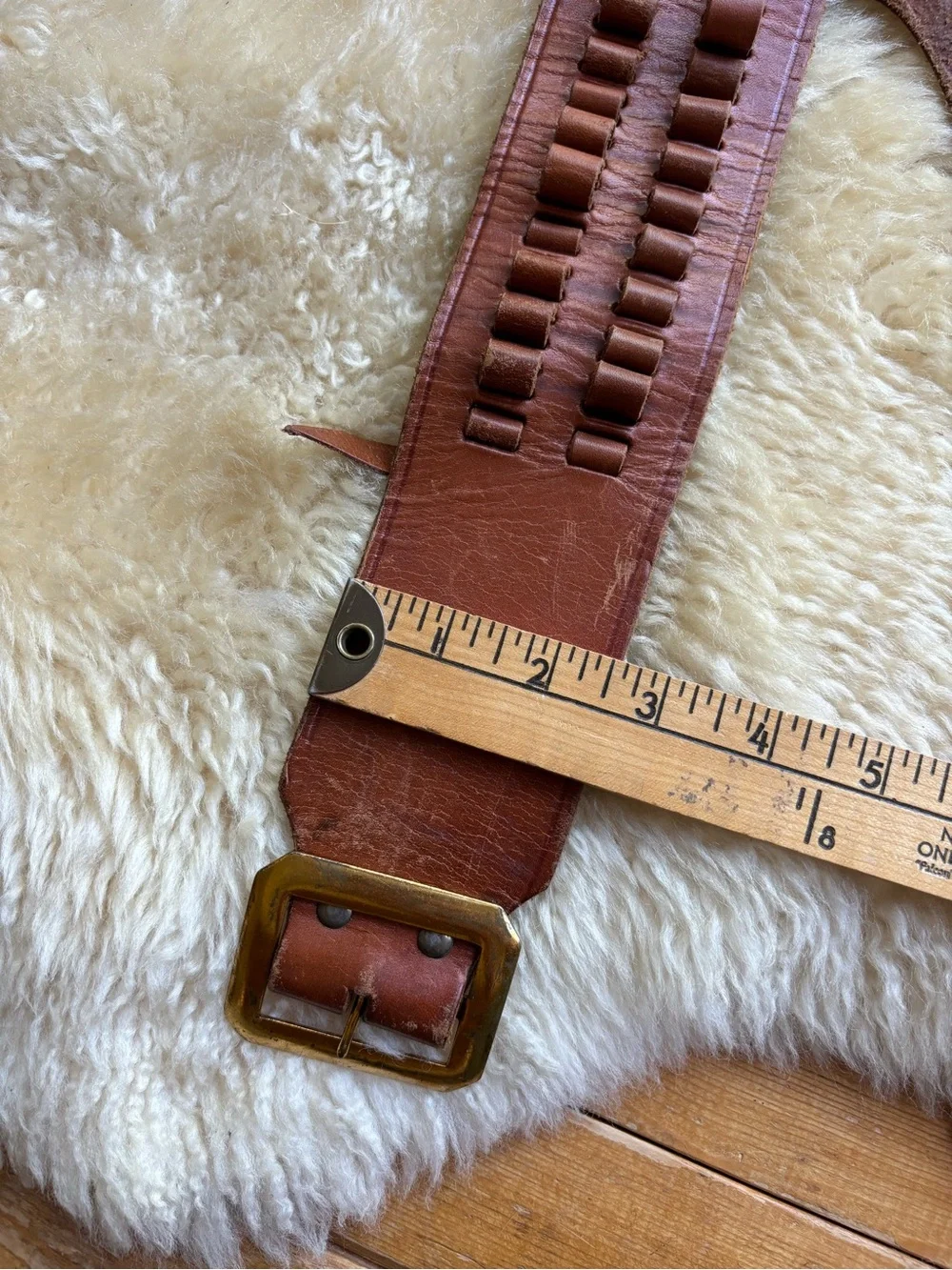 Vintage Tooled Leather Ammo Belt